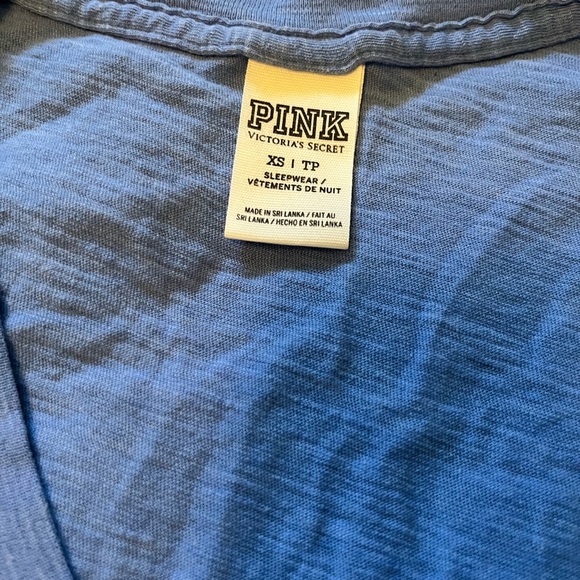 PINK Victoria's Secret Blue Sleepwear Top - Picture 2 of 2